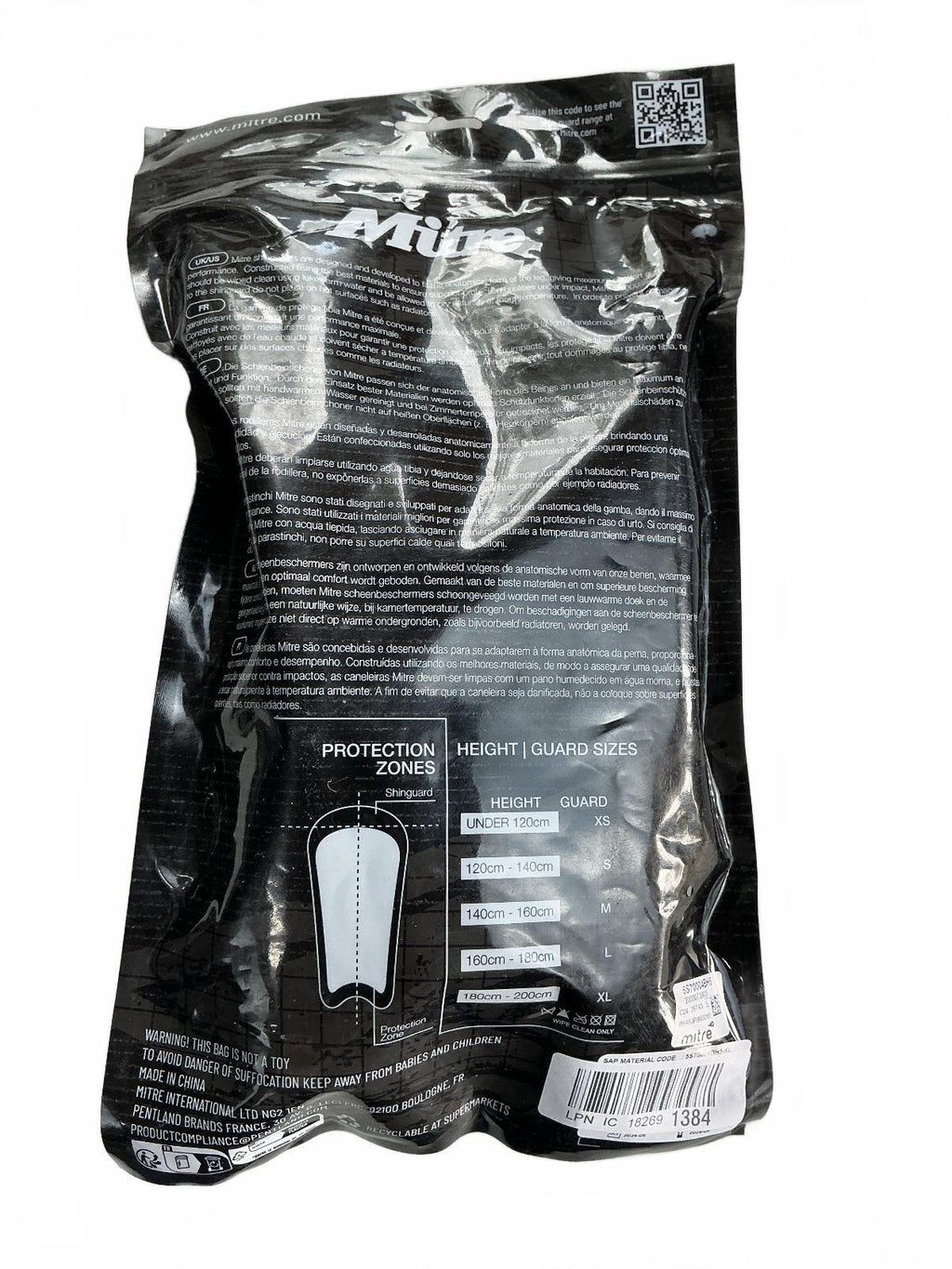Mitre Aircell Carbon Slip Shinpads XL Black Red Lightweight Protective Gear