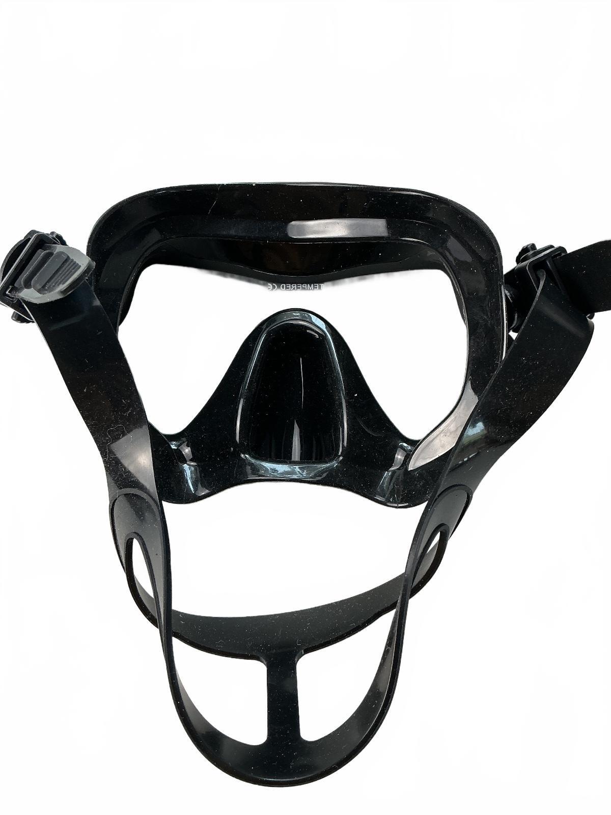 Generic Diving Mask Unisex Black Tempered Glass Adjustable Strap