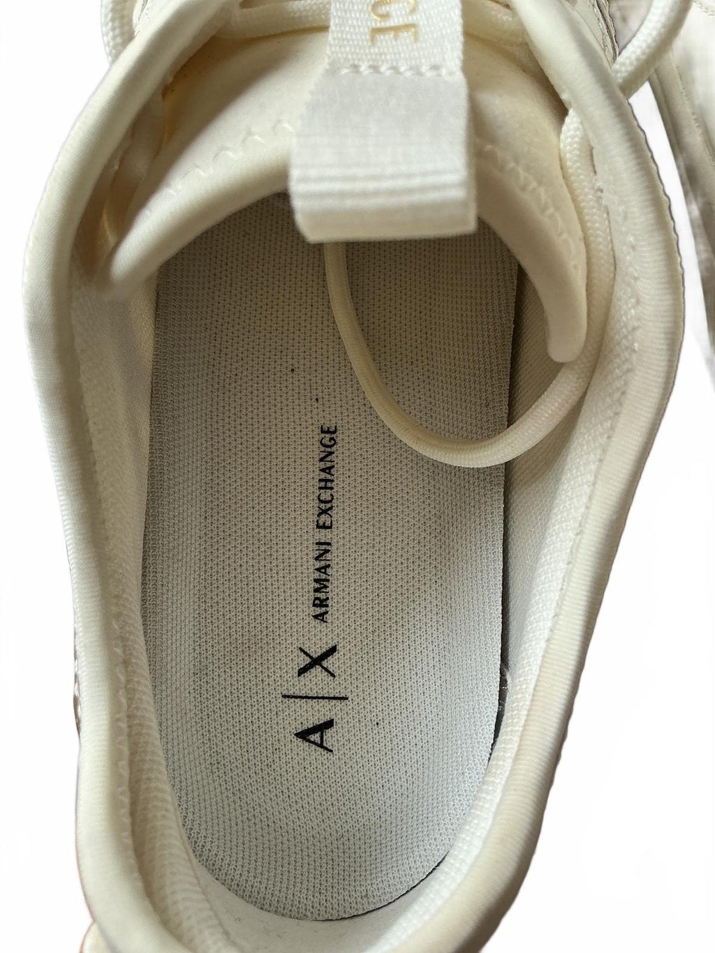 Armani Exchange Cream Sneakers Size 6 Comfortable Stylish