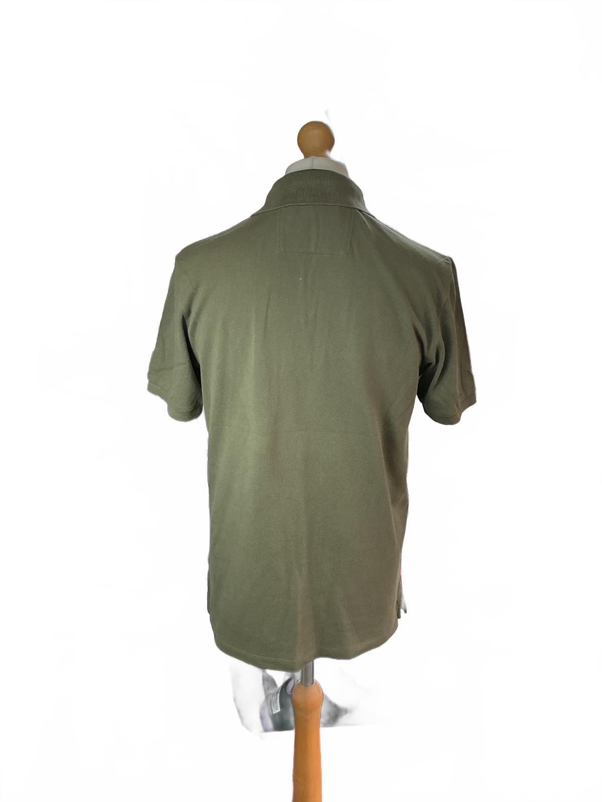 Calvin Klein Jeans Polo Shirt Men M Olive Green CK Logo Cotton Casual
