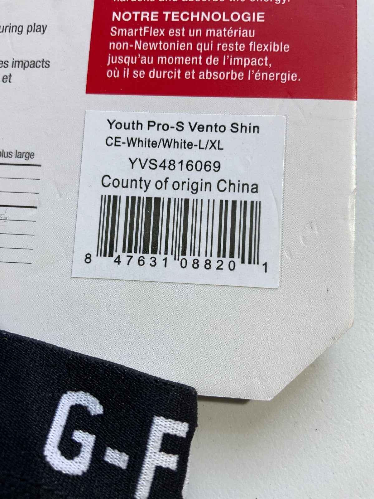 *NEW* G-Form Pro-S Vento Soccer Shin Guards Youth L/XL White Black