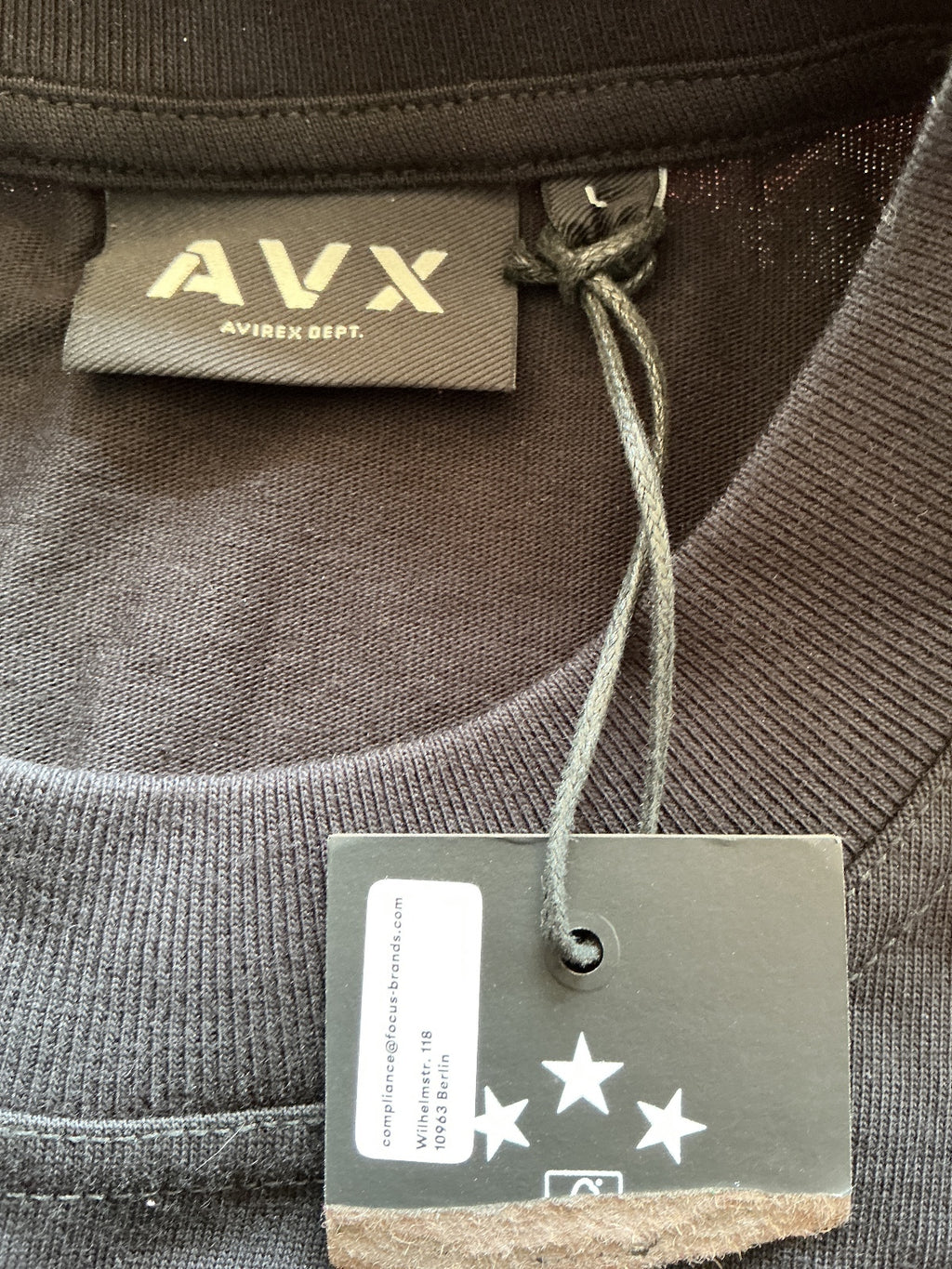 Avirex Dept AVX Black Oversized T-Shirt Size Regular L Casual Streetwear
