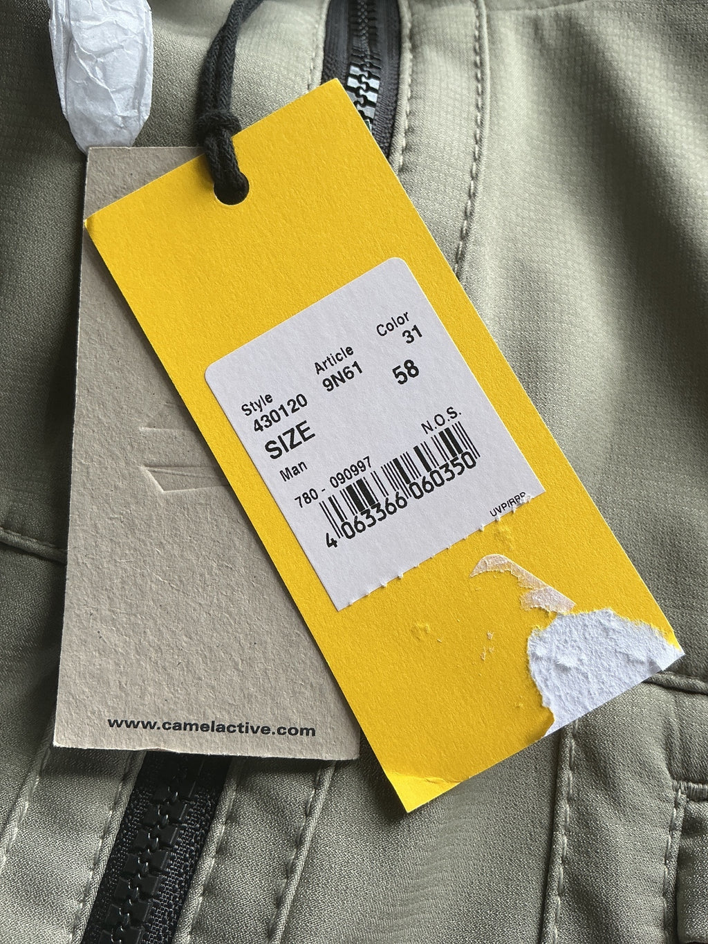 *NEW* camel active Men's Hooded Jacket Khaki Size XXL Lightweight Waterproof
