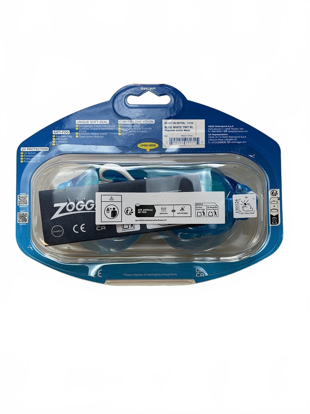 *NEW* Zoggs Phantom Junior Mask Swimming Goggles Blue Junior 6-14 Yrs