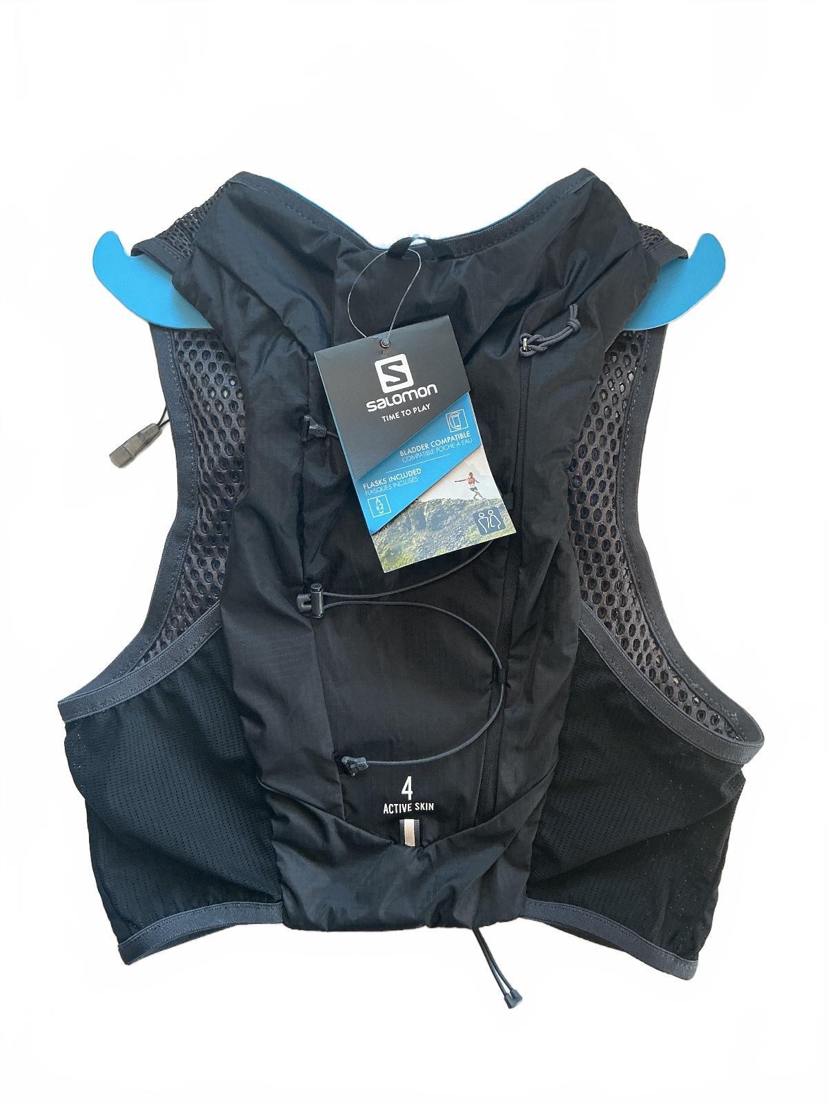 *NEW* Salomon Active Skin 4 Set Running Hydration Vest Black Size M