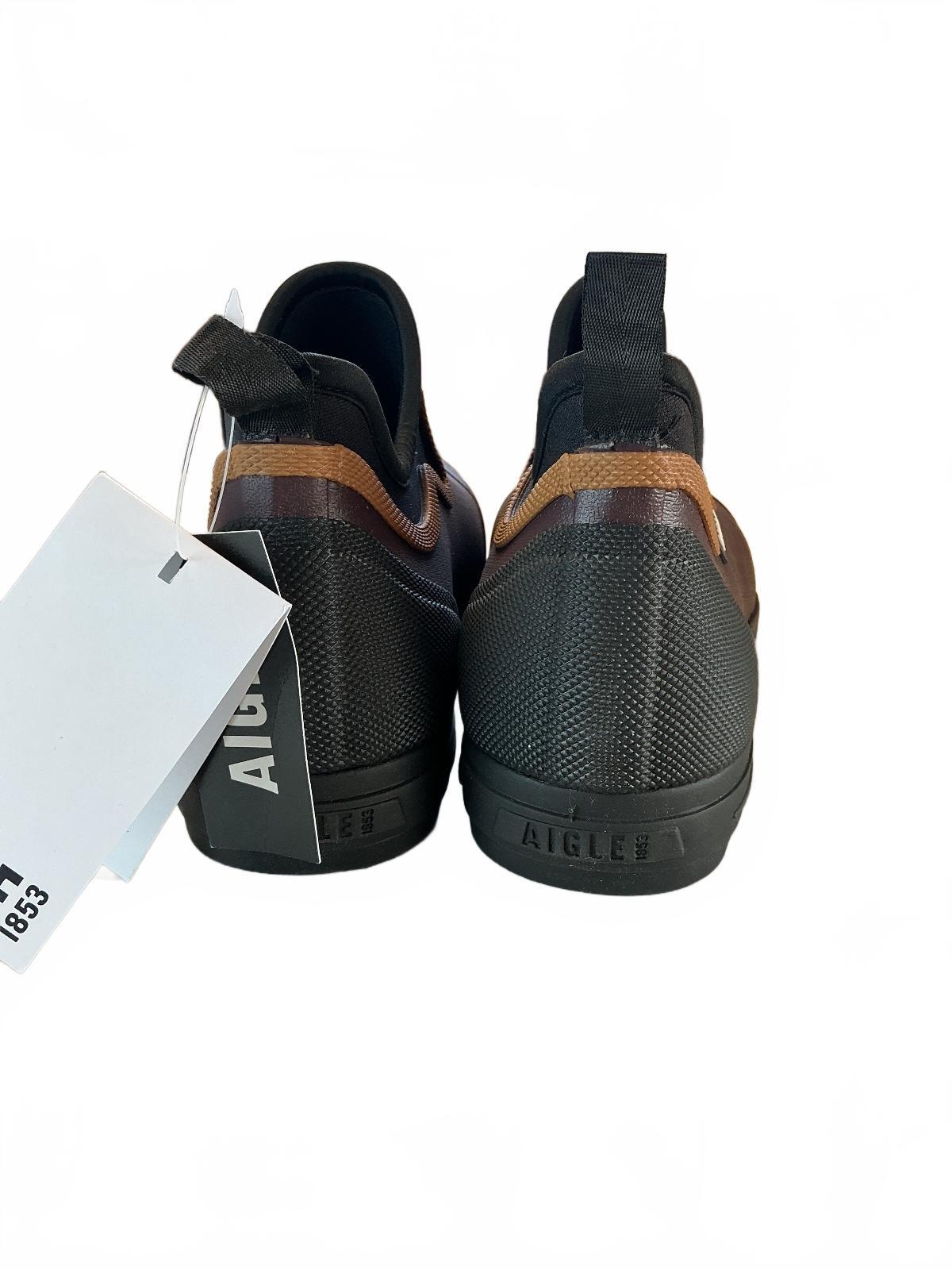 Aigle Lessfor Plus M2 Men Size 9.5 Brown Slip-On Waterproof Garden Shoes New