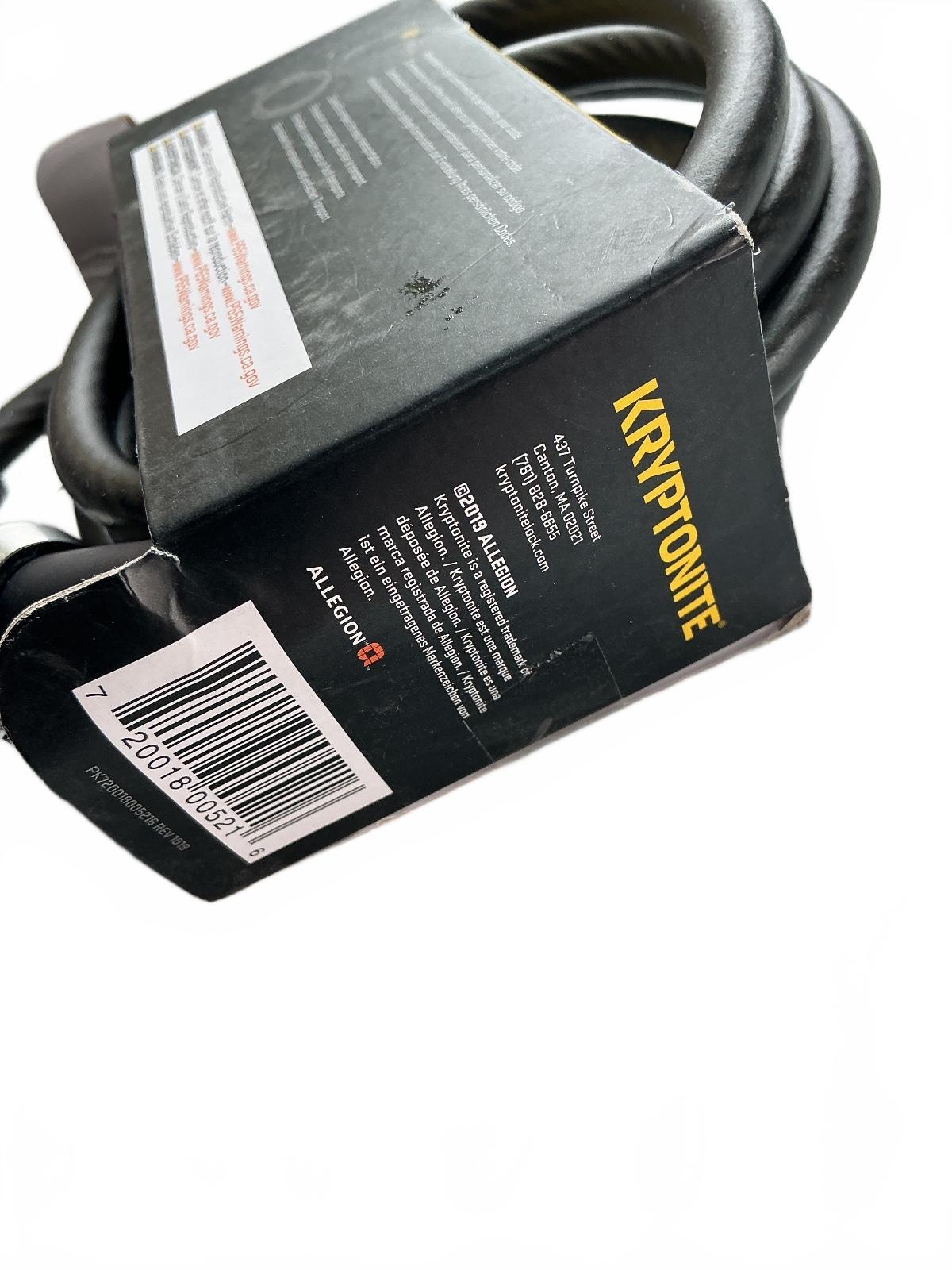 Kryptonite KryptoFlex 6 ft Combo Cable Lock 10mm Diameter Black