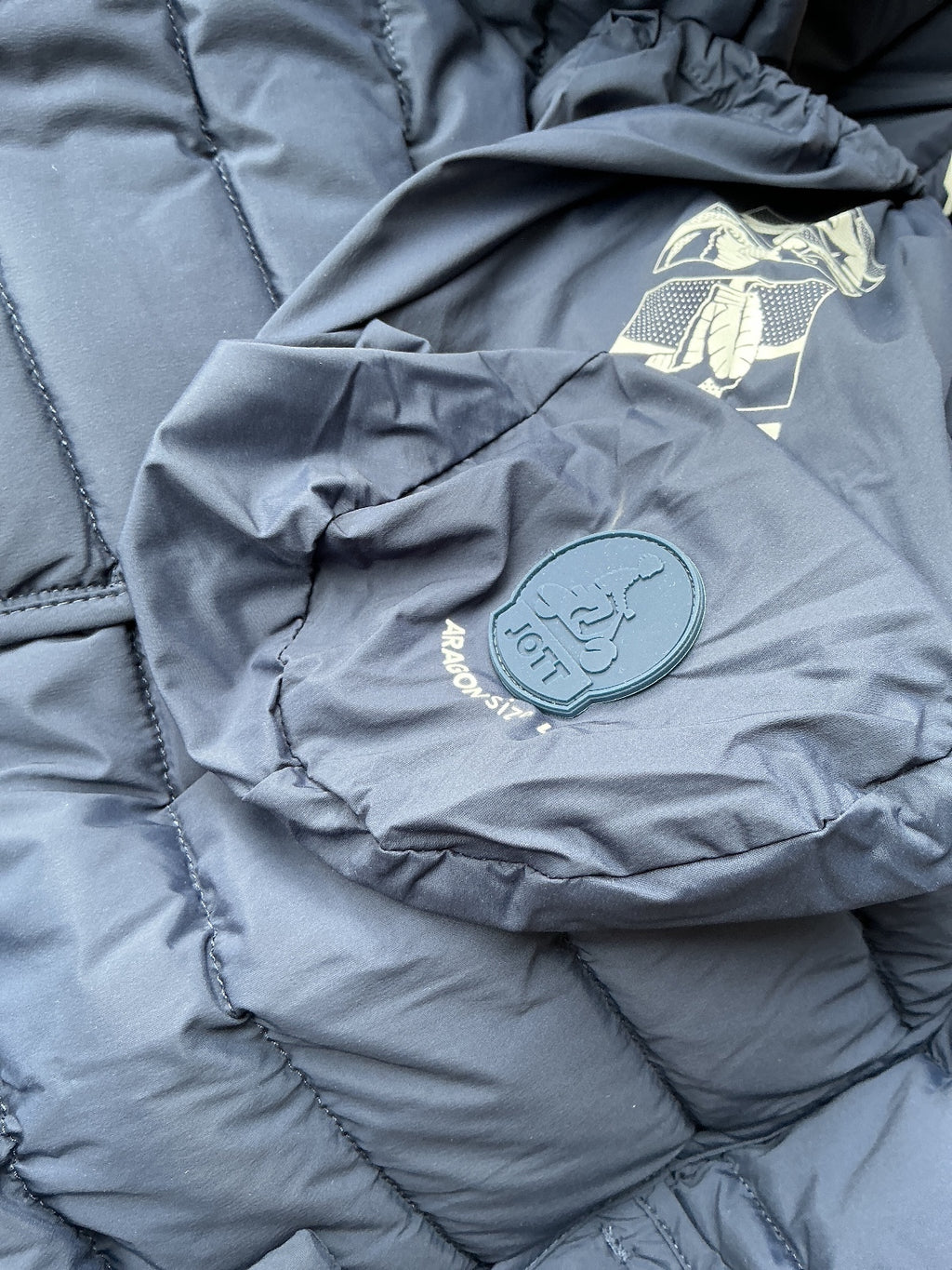 Jott Aragon Down Jacket Men Large Navy Lightweight With Stow Pouch