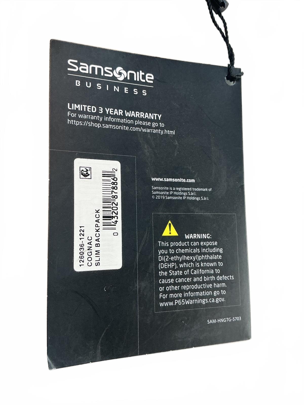 Samsonite Classic Leather Slim Backpack Fits Laptops Up to 14.1"
