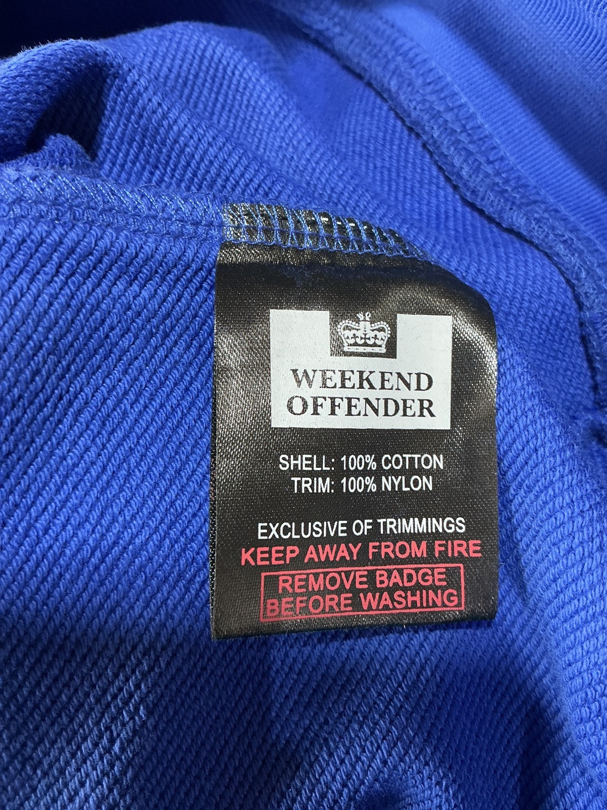 Weekend Offender Blue Long Sleeve Pullover Sweatshirt Large Casual Top