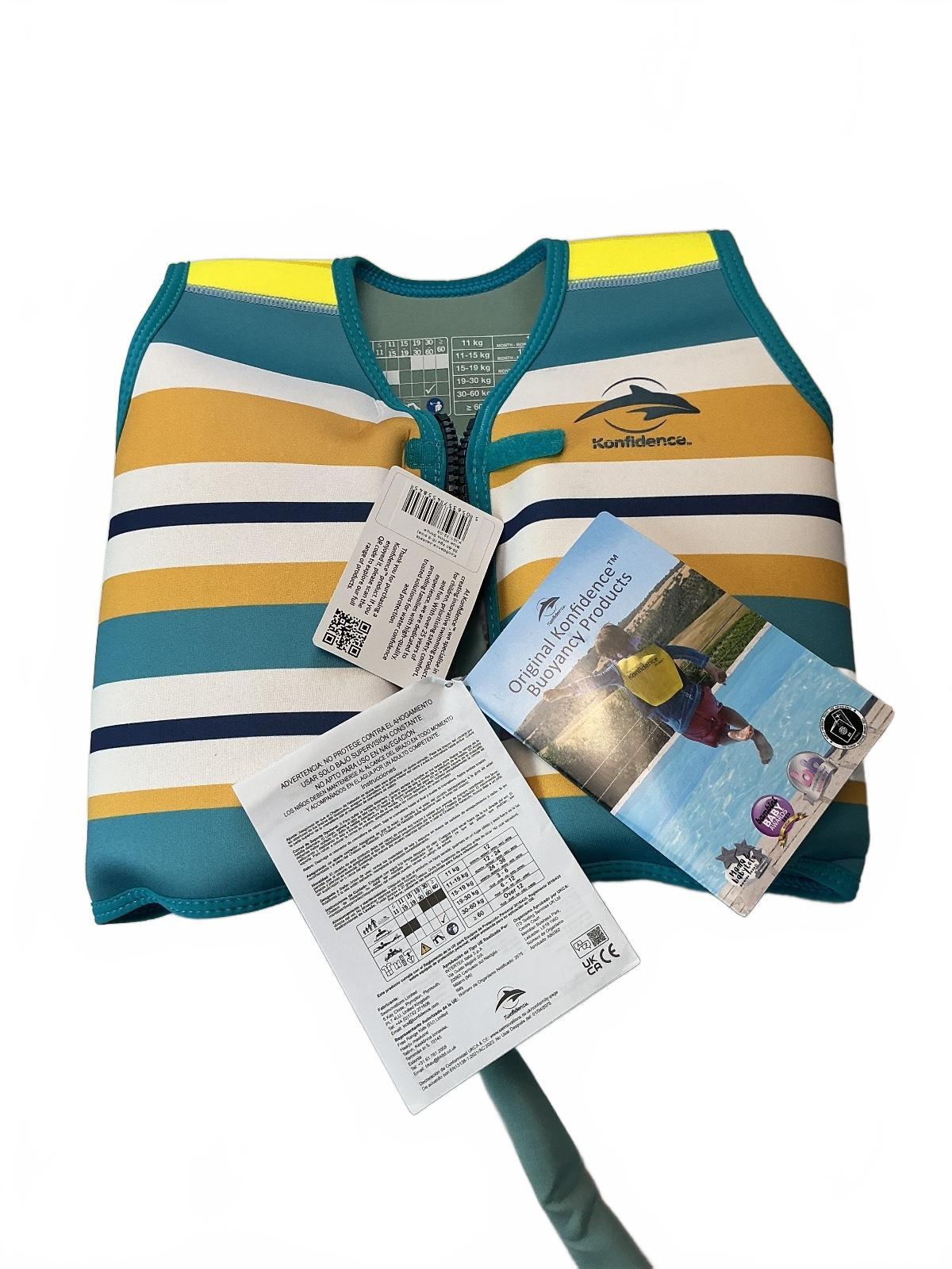 Konfidence Kids Buoyancy Aid Life Jacket Blue Stripe Age 6-9