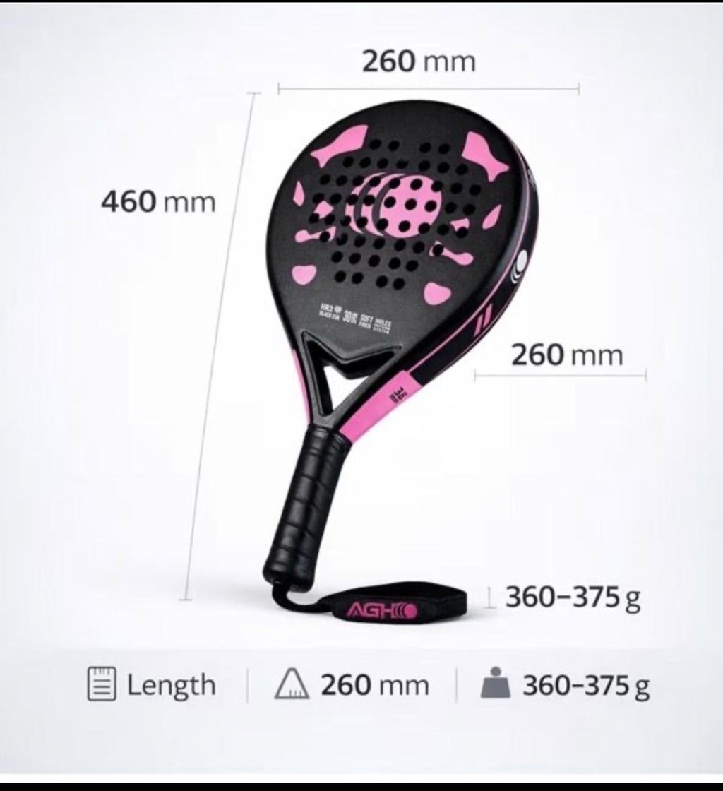 AGH Padel Racket AGP1 PINK EVA Core Glass Fibre Frame For Adults And Beginners