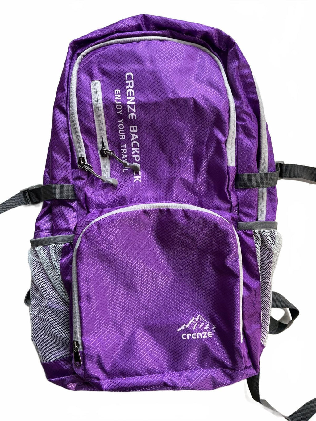 Crenze Purple Lightweight Foldable Backpack Travel Bag Size