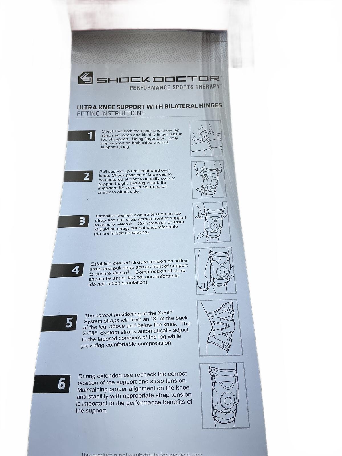 Shock Doctor Ultra Knee Brace with Bilateral Hinges Size L Black Support