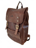 Oxford Chariot Luxury Leather Brown Rucksack Laptop Sleeve Multiple Pockets