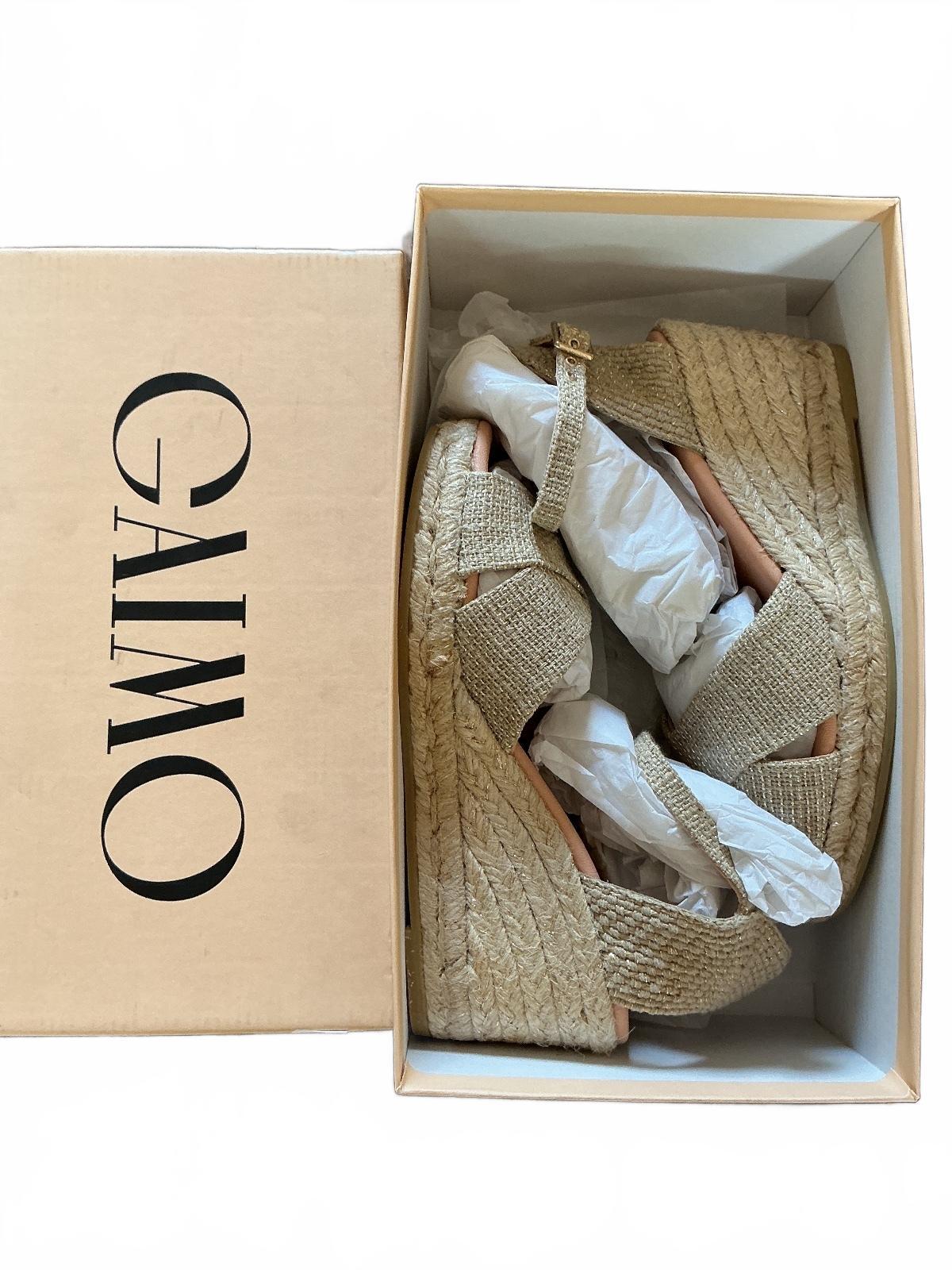 Gaimo Beige Espadrille Wedge Sandals Size 36 Uk 4 Summer Casual Shoes