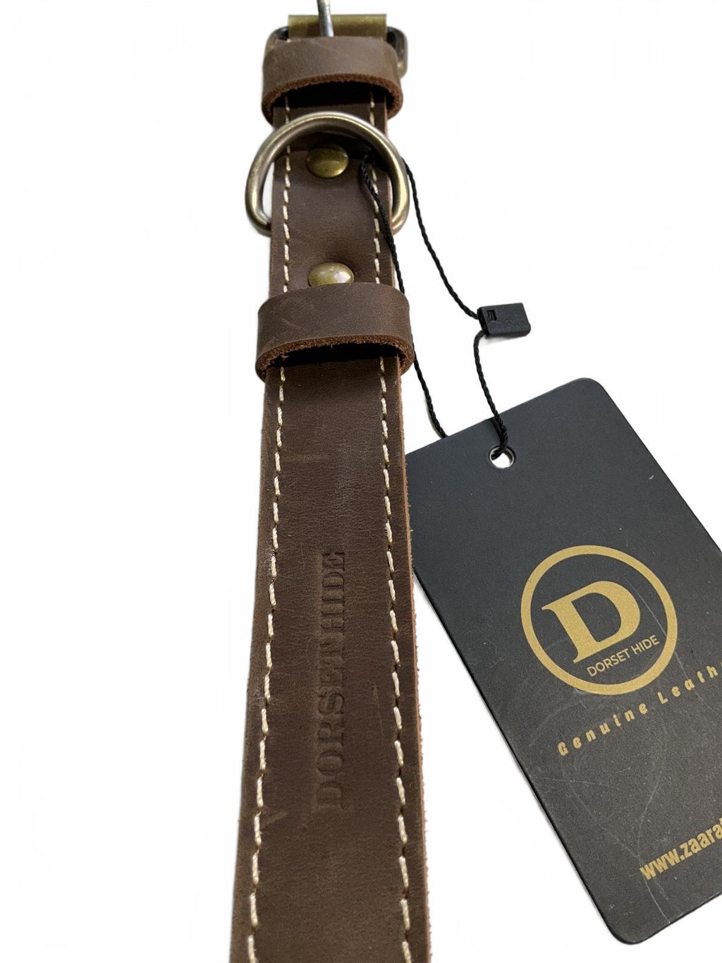 Dorset Hide Genuine Leather Brown Dog Collar Medium Size Comfortable Durable