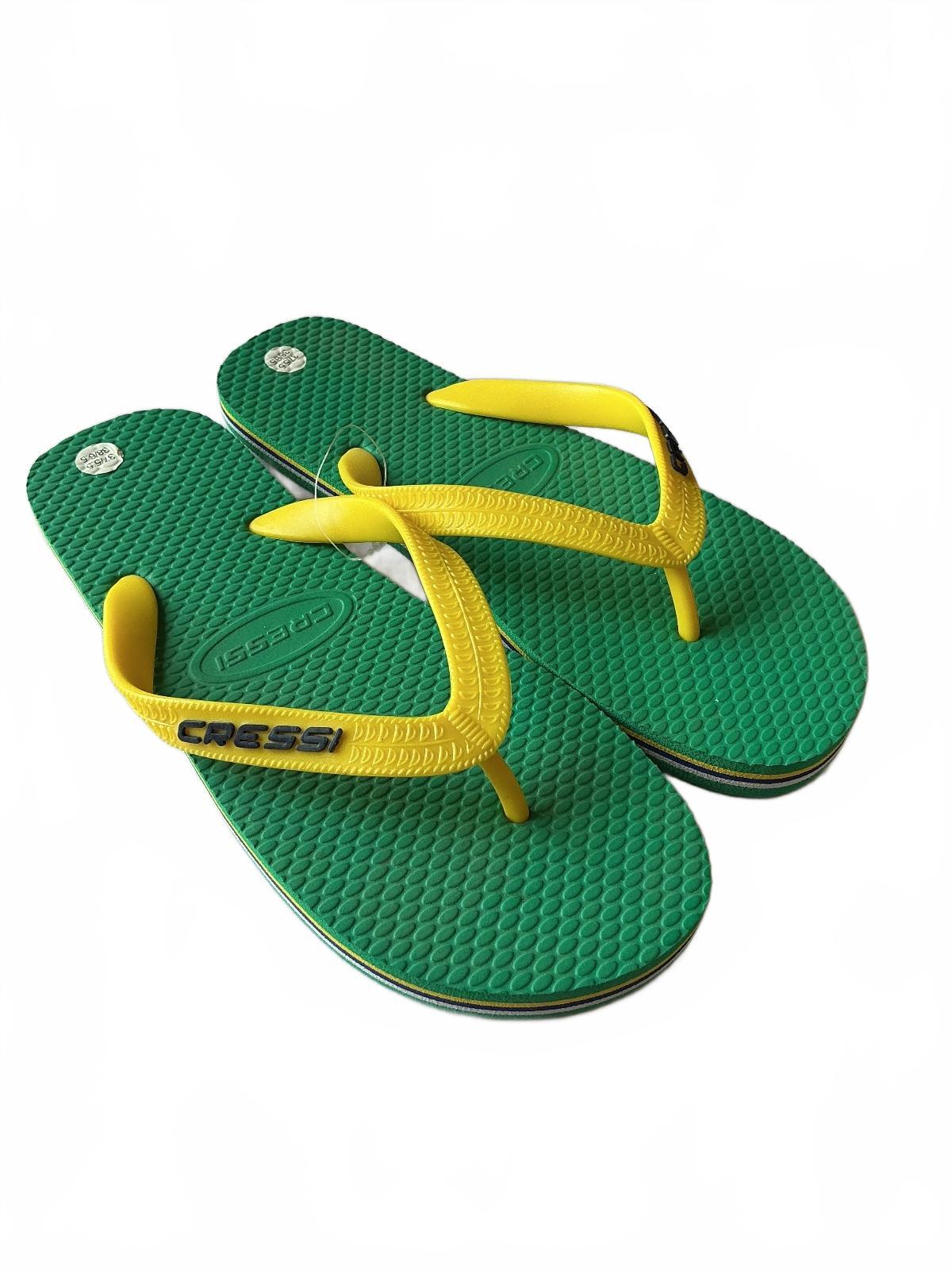 Cressi Green Yellow Flip Flop Sandals Size 5.5-6.5Uk