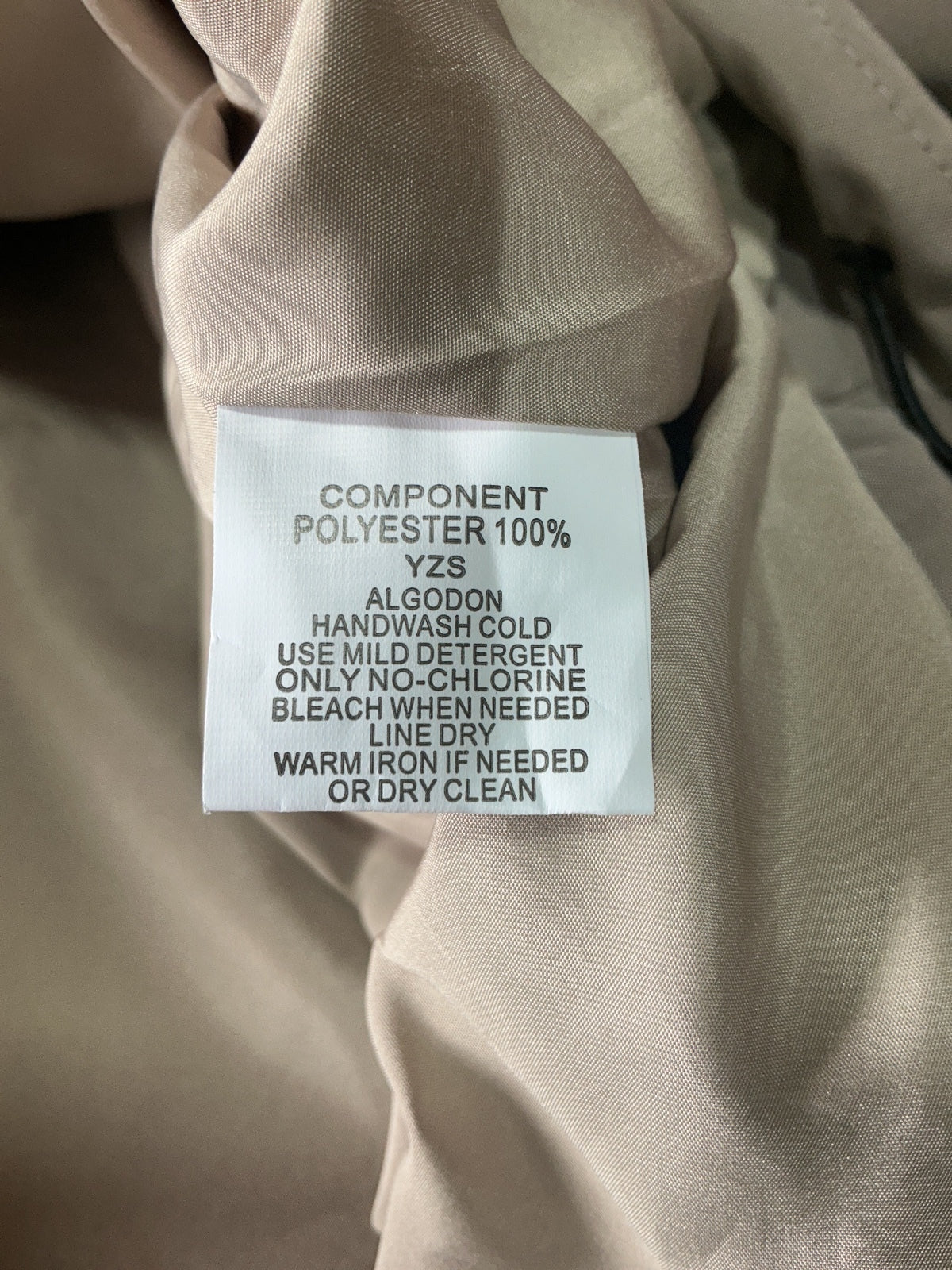 Men's XL Beige Hooded Pullover Jacket with Front Zipper Pocket