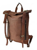 Oxford Chariot Bespoke Luxury Leather Rucksack With Laptop Sleeve Roll Top