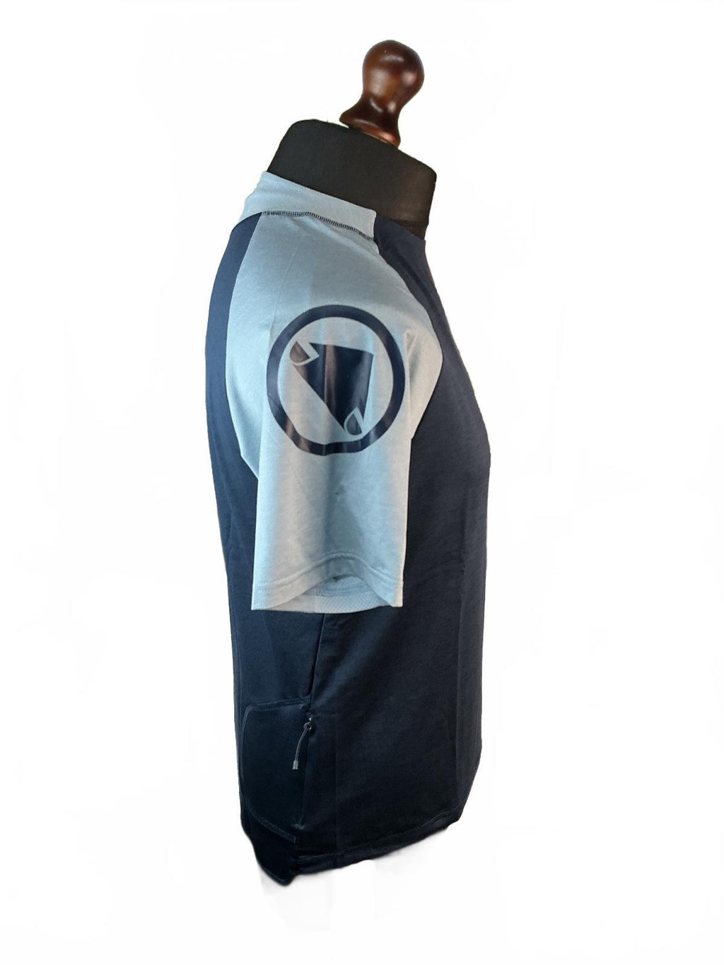 Endura SingleTrack Men's S Navy/Light Blue Short Sleeve Cycling Jersey Top