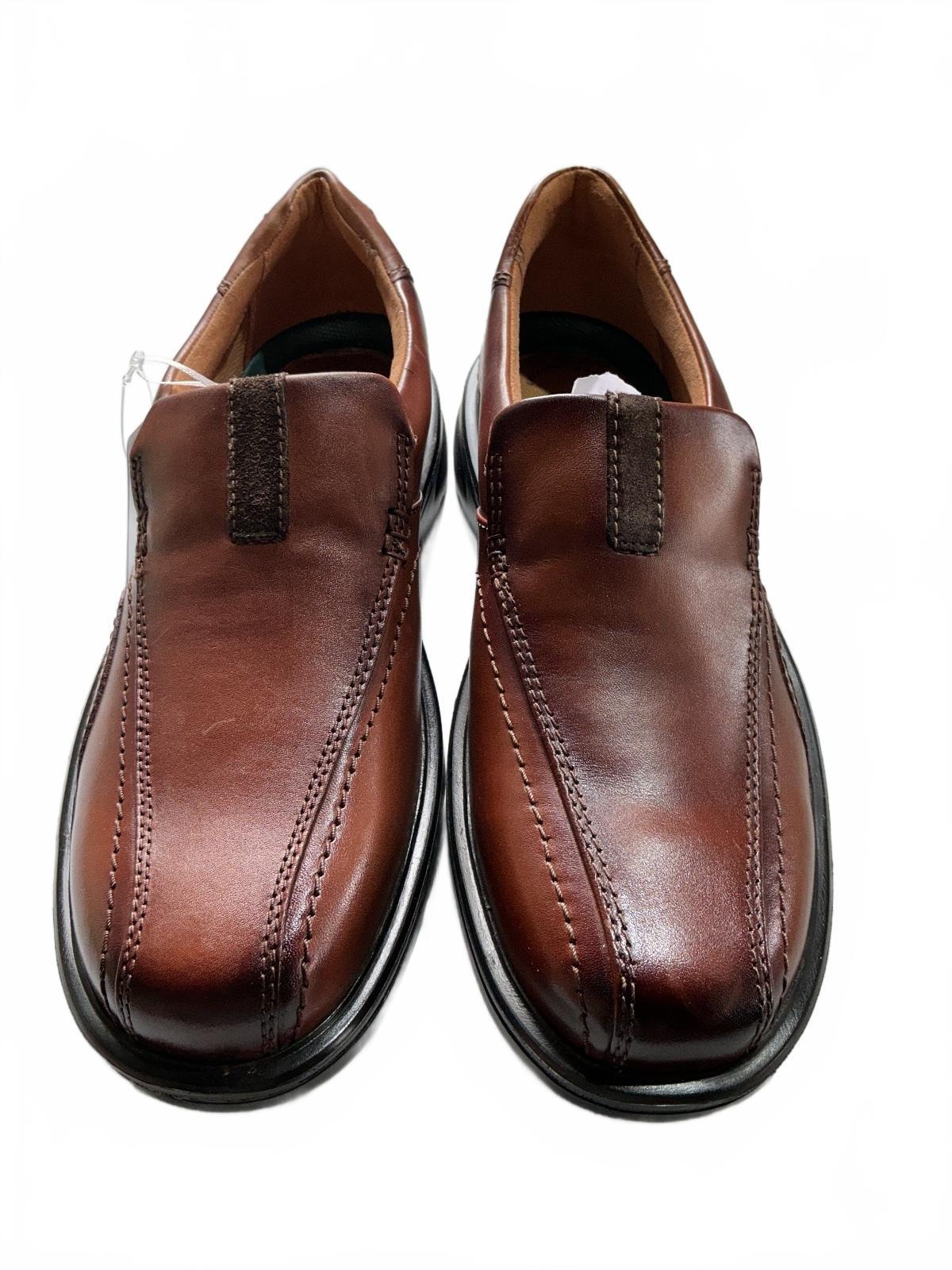 Clarks Men's Gessler Brown Leather Slip-On Shoes Size 8.5 Casual Loafers