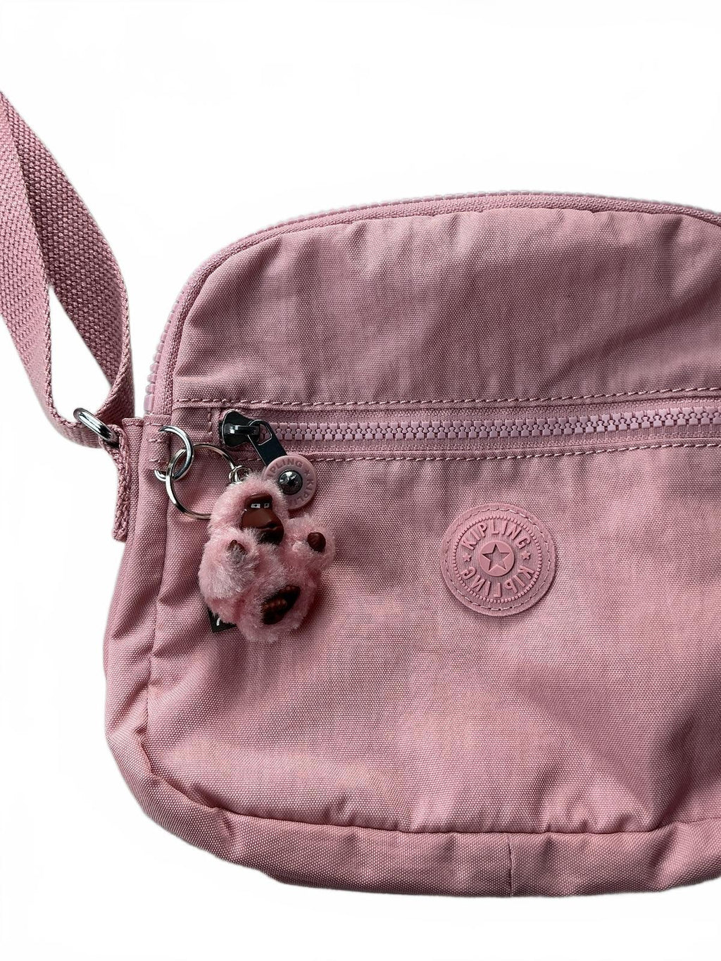 Kipling Pink Keefe Crossbody Bag Women Adjustable Strap Lightweight Functional