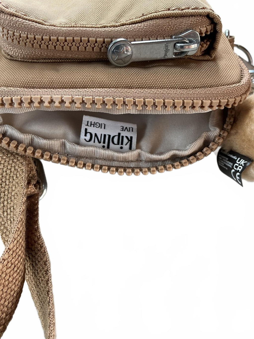 Kipling Telmo Light Unisex Small Crossbody Bag Tan Adjustable Strap