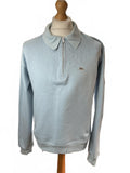Vintage FILA Men's Sweatshirt Medium Light Blue Half Zip Collar Casual