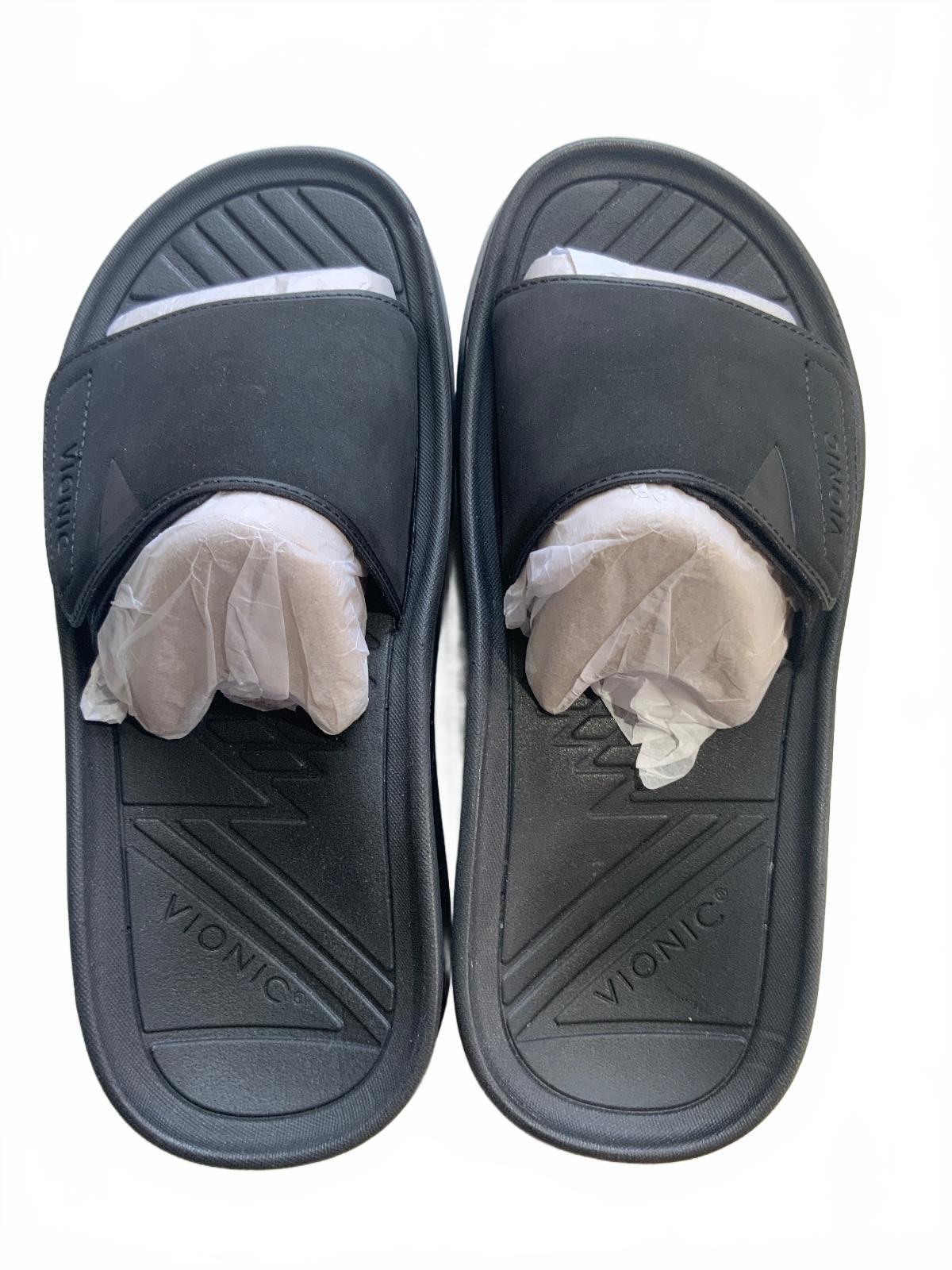 Vionic Black Slide Sandals Size 5.5 Comfortable Orthotic Support Shoes