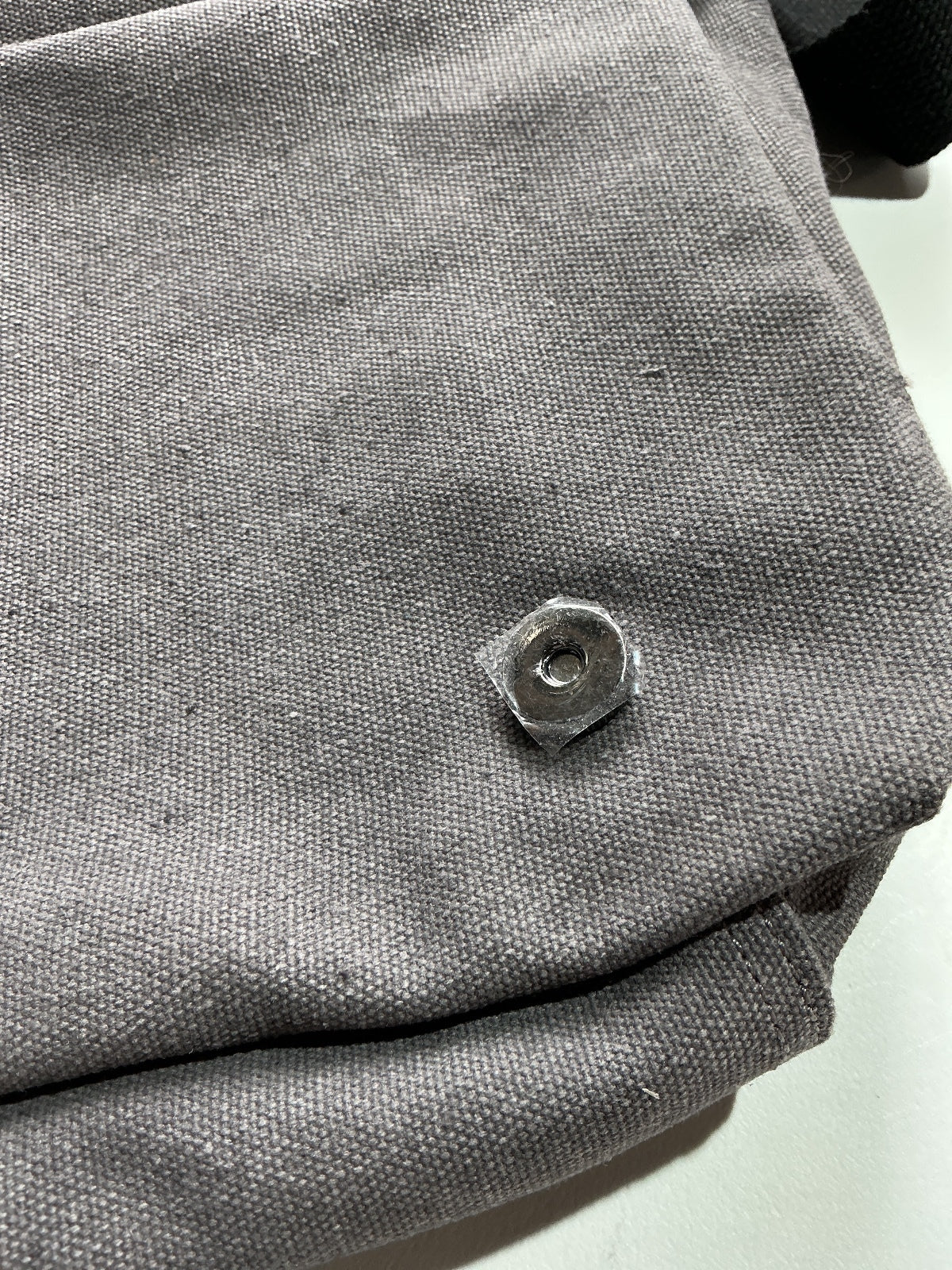 Leathario Grey Canvas Messenger Bag Adjustable Strap Size Medium