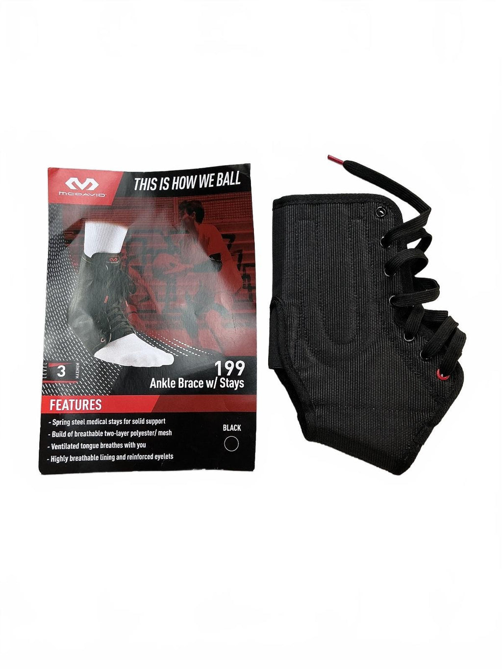 New McDavid 199 Ankle Brace with Straps Size S