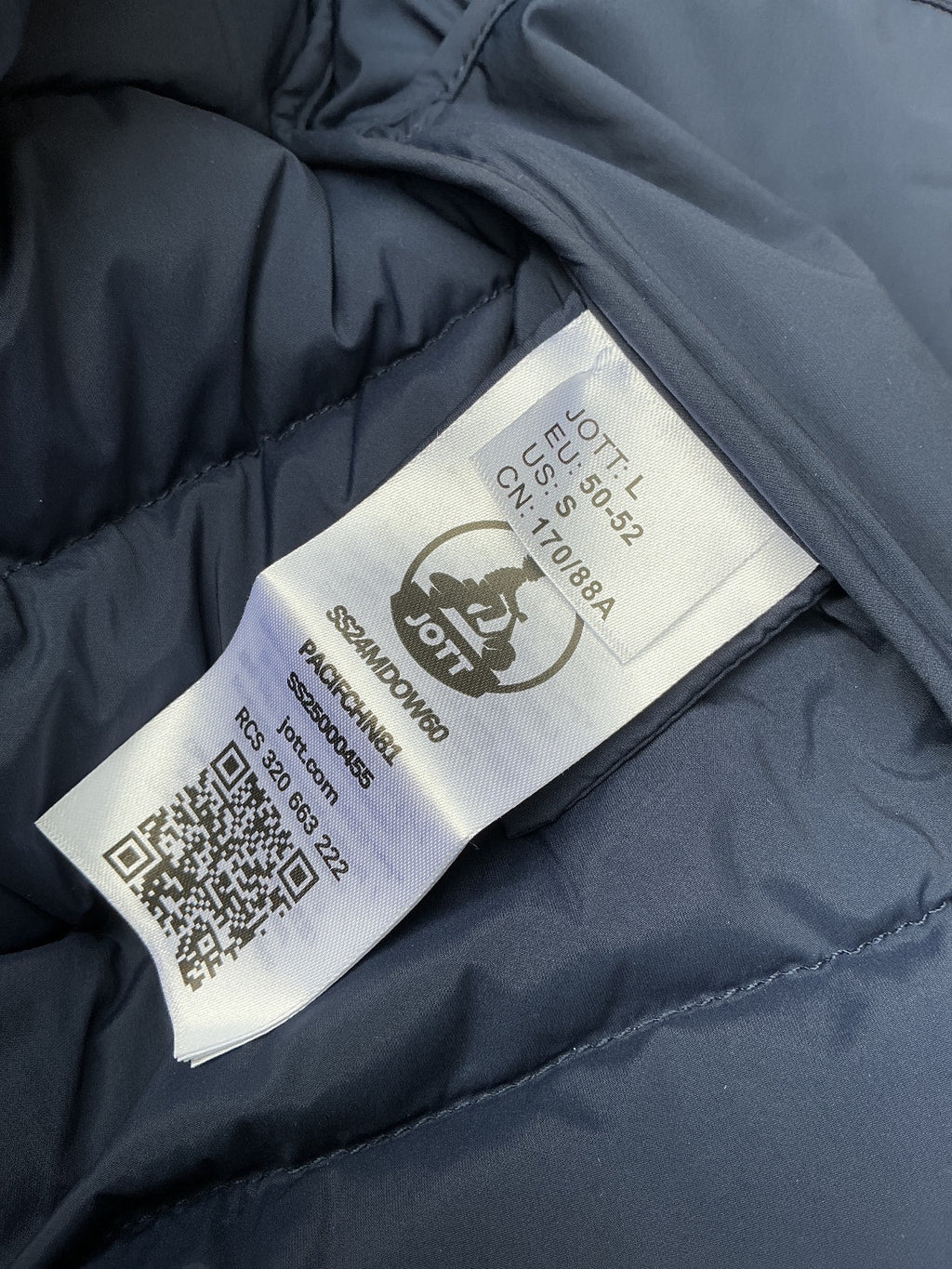 Jott Aragon Down Jacket Men Large Navy Lightweight With Stow Pouch