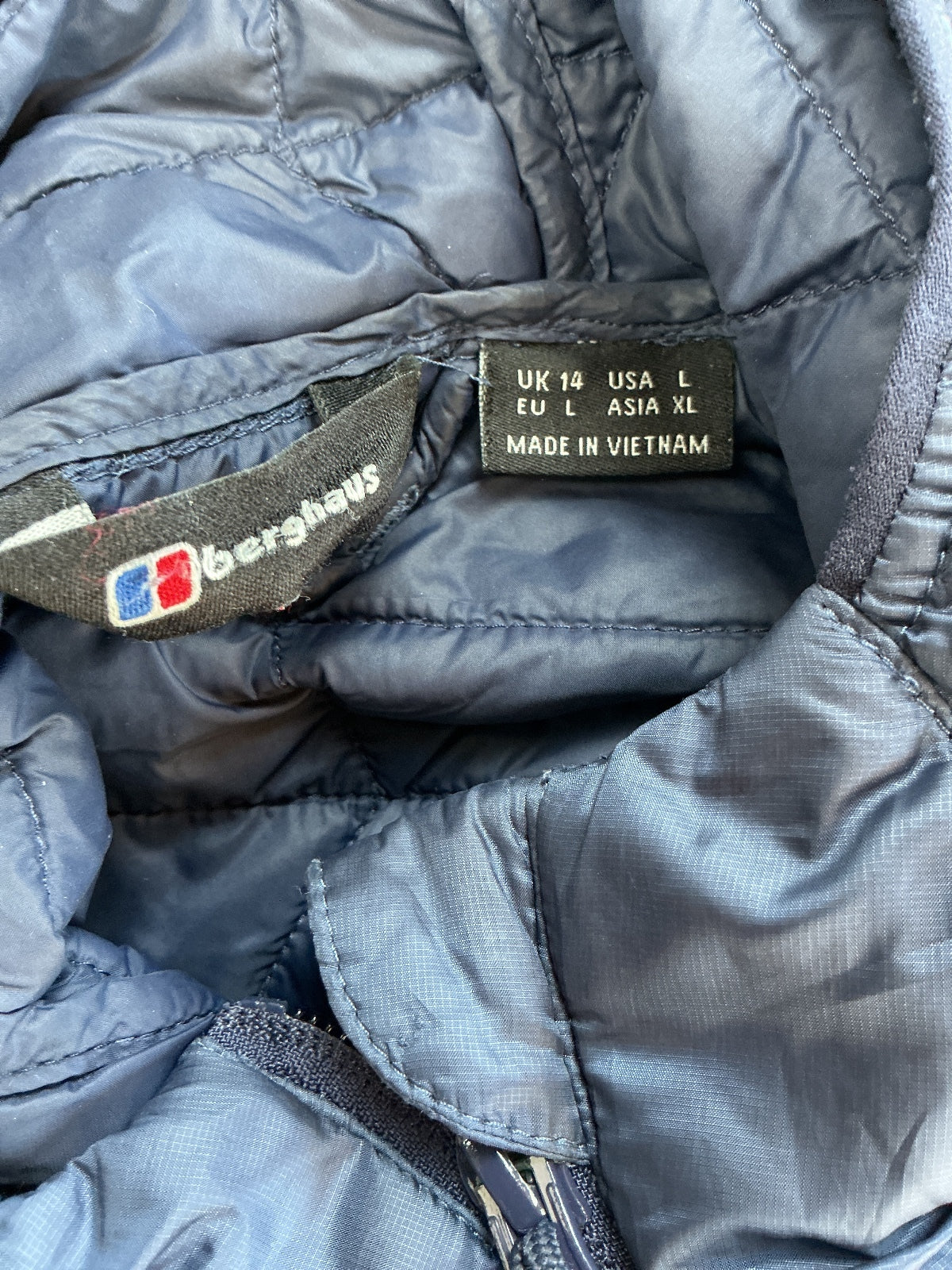 Berghaus Hydroloft Pertex Women's Jacket UK 14 Navy Insulated Hooded Warm