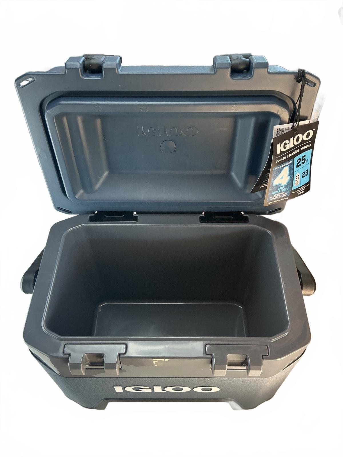 Igloo Cooler 25 Qt New Gray Portable 4 Days Ice Retention 37 Cans Capacity