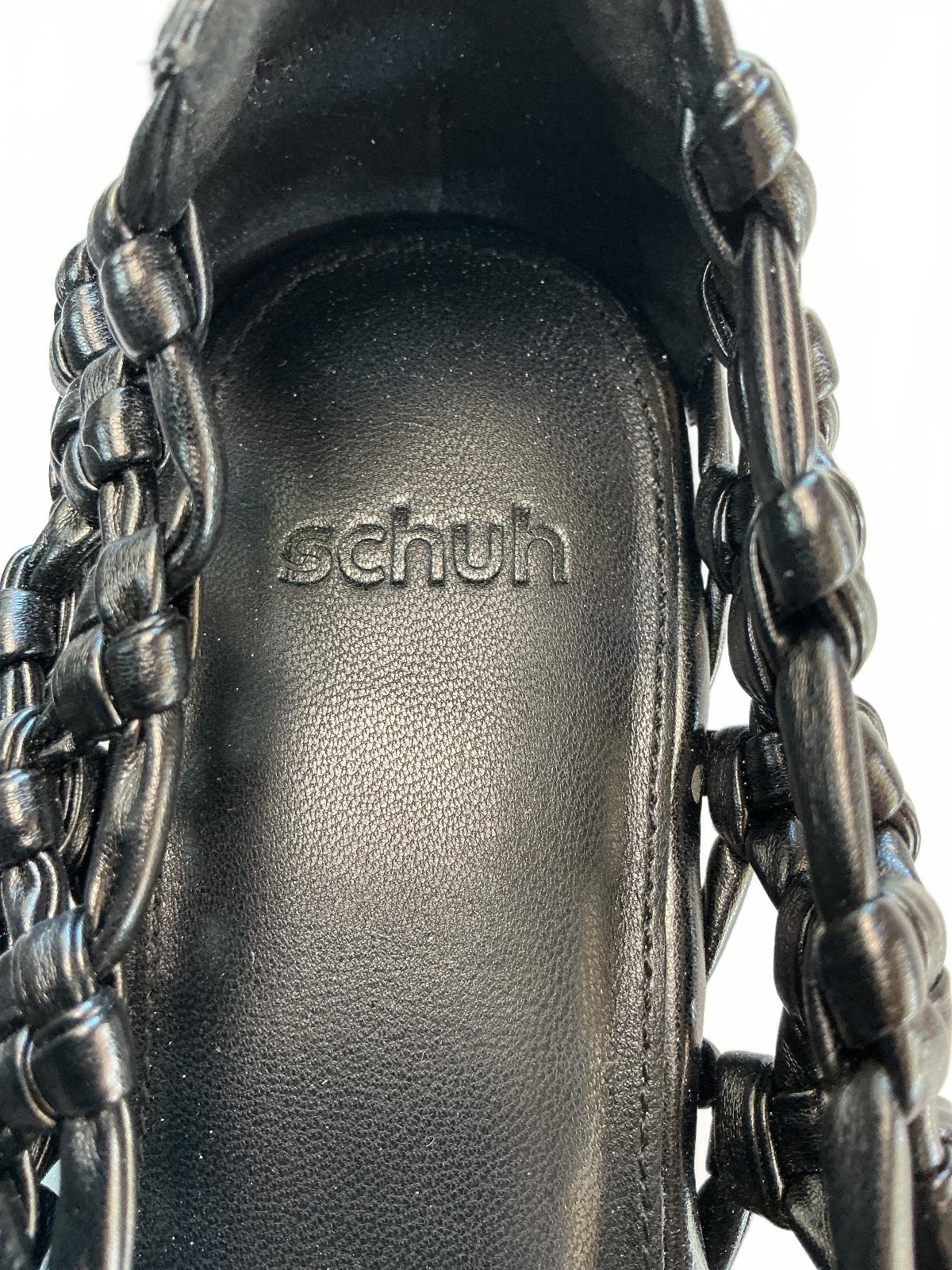 Schuh Black Woven Leather Flats Size 5 Stylish Comfortable Shoes