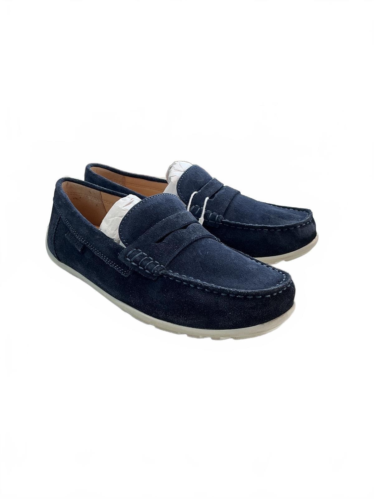 Geox Ladies Navy Blue Suede Loafers Size 4 Comfortable Casual Shoes