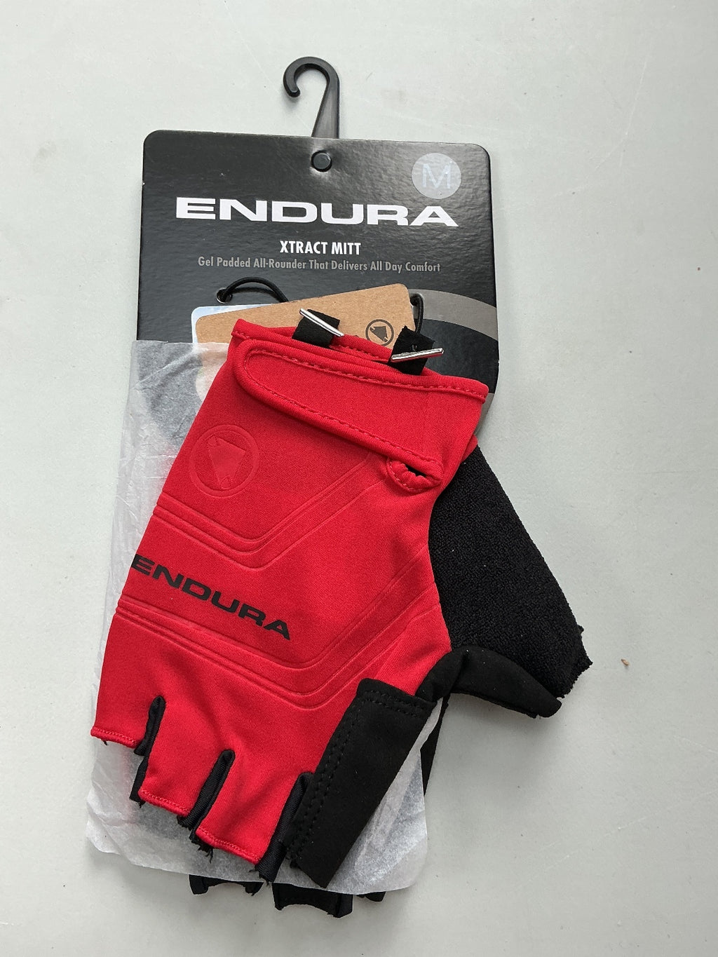 Endura Xtract Mitt Cycling Gloves Red Black Size M Comfortable Fit