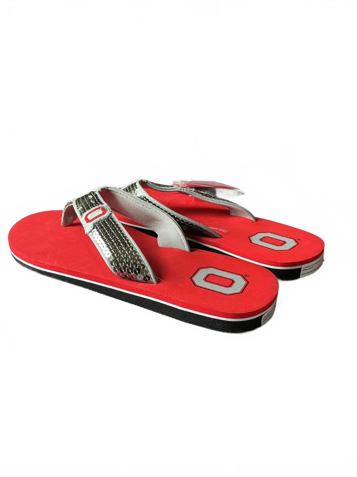 FOCO Women's Size 4-5Uk Ohio State Red Flip Flop Sandals