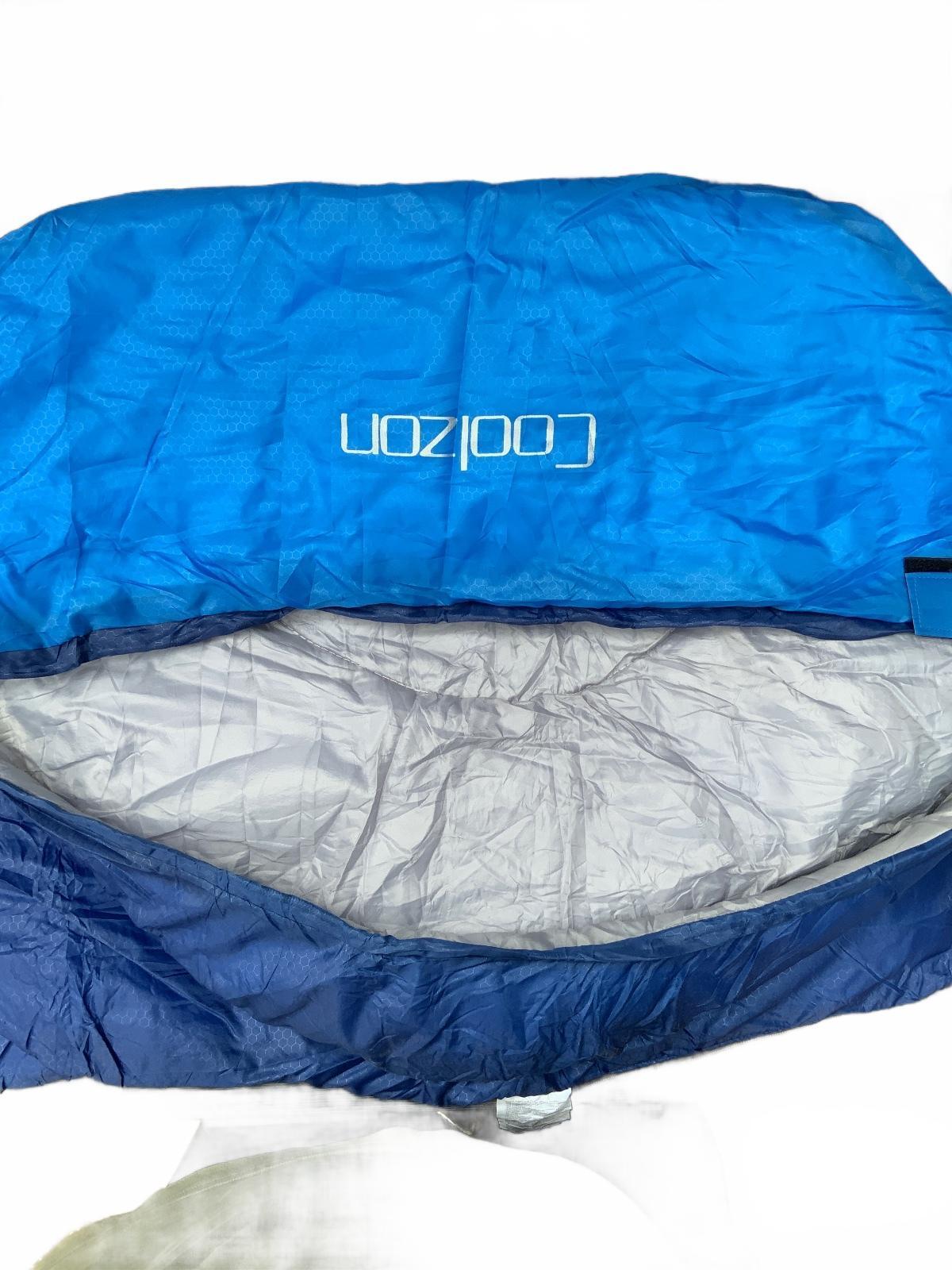 Coolzon Blue Lightweight Sleeping Bag 220cm x 75cm with Carry Bag