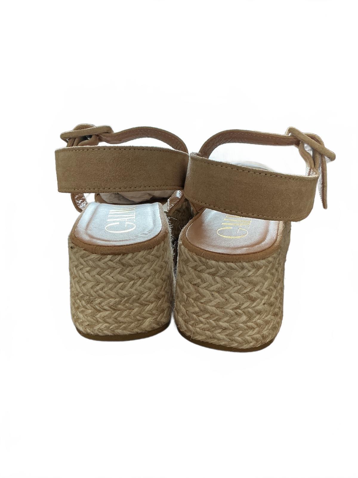 Gaimo Pesca Baby Silk Camello Wedge Sandals Size 38/Uk 5 Espadrille Platform