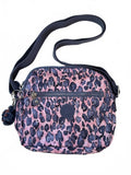 Kipling Keeffe Crossbody Bag Women Pink Leopard Print Lightweight Adjustable