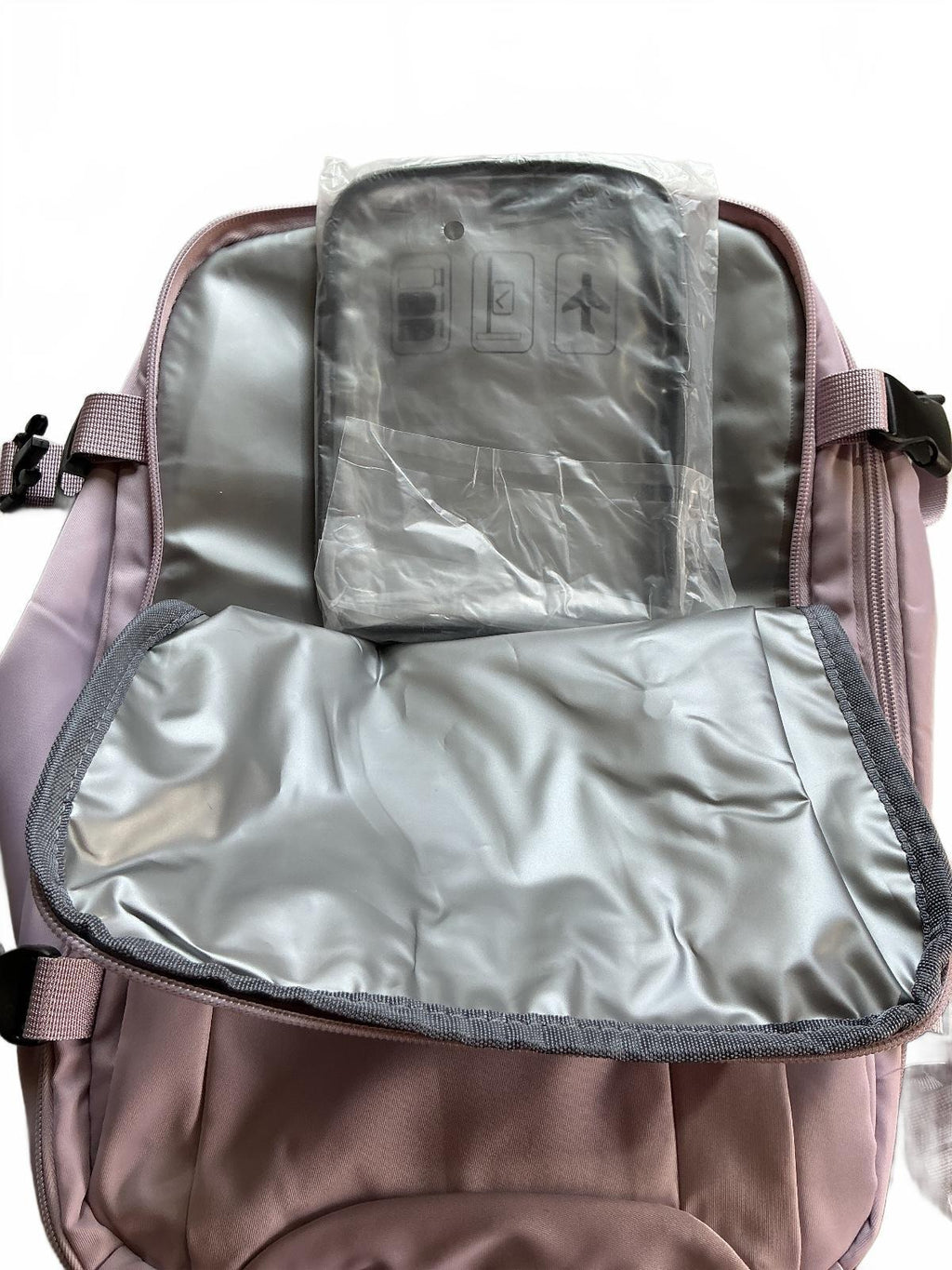 Carry on Purple Backpack Bag with Multiple Pockets and Adjustable Straps