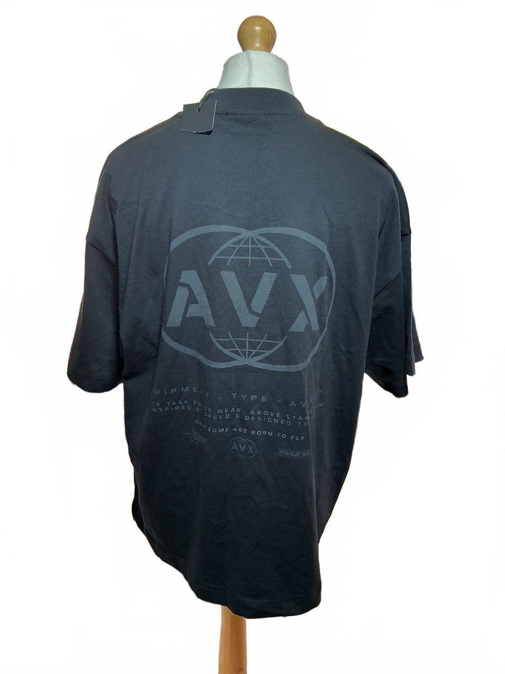Avirex Dept AVX Black Oversized T-Shirt Size Regular L Casual Streetwear