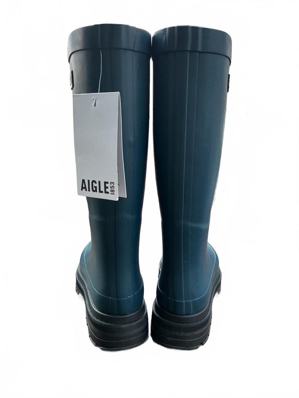 Aigle Ultra Rain Women UK 5 Storm Blue Waterproof Rubber Tall Wellies