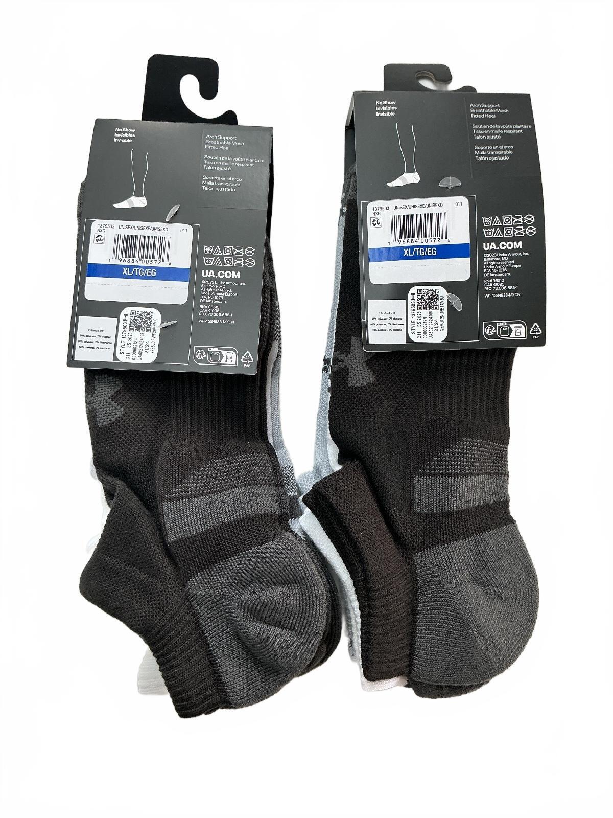 *NEW* 2*Under Armour Performance Tech Socks 3 Pack XL 12-15UK