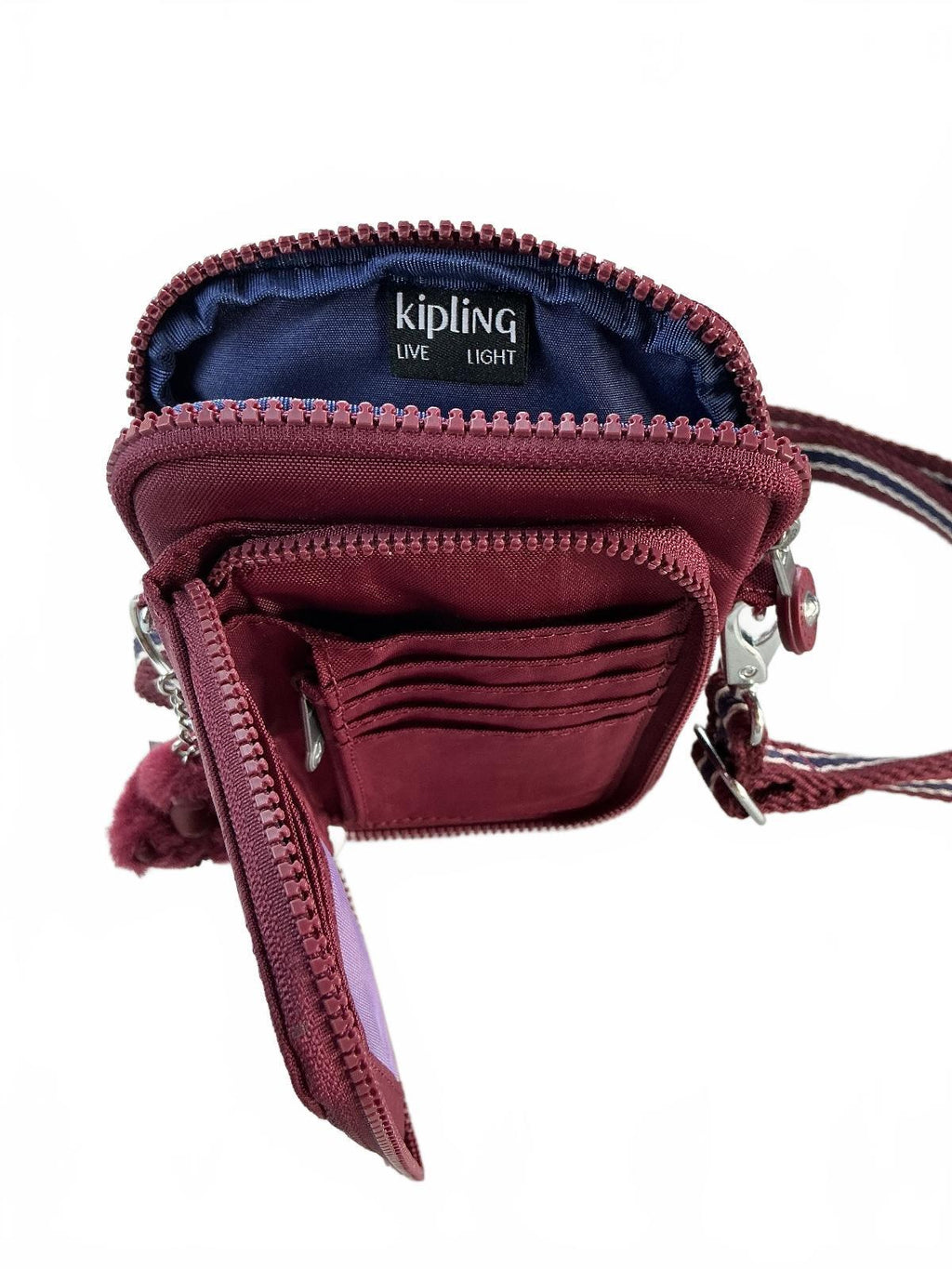 Kipling Telmo Small Crossbody Bag Women Small Burgundy Removable Strap