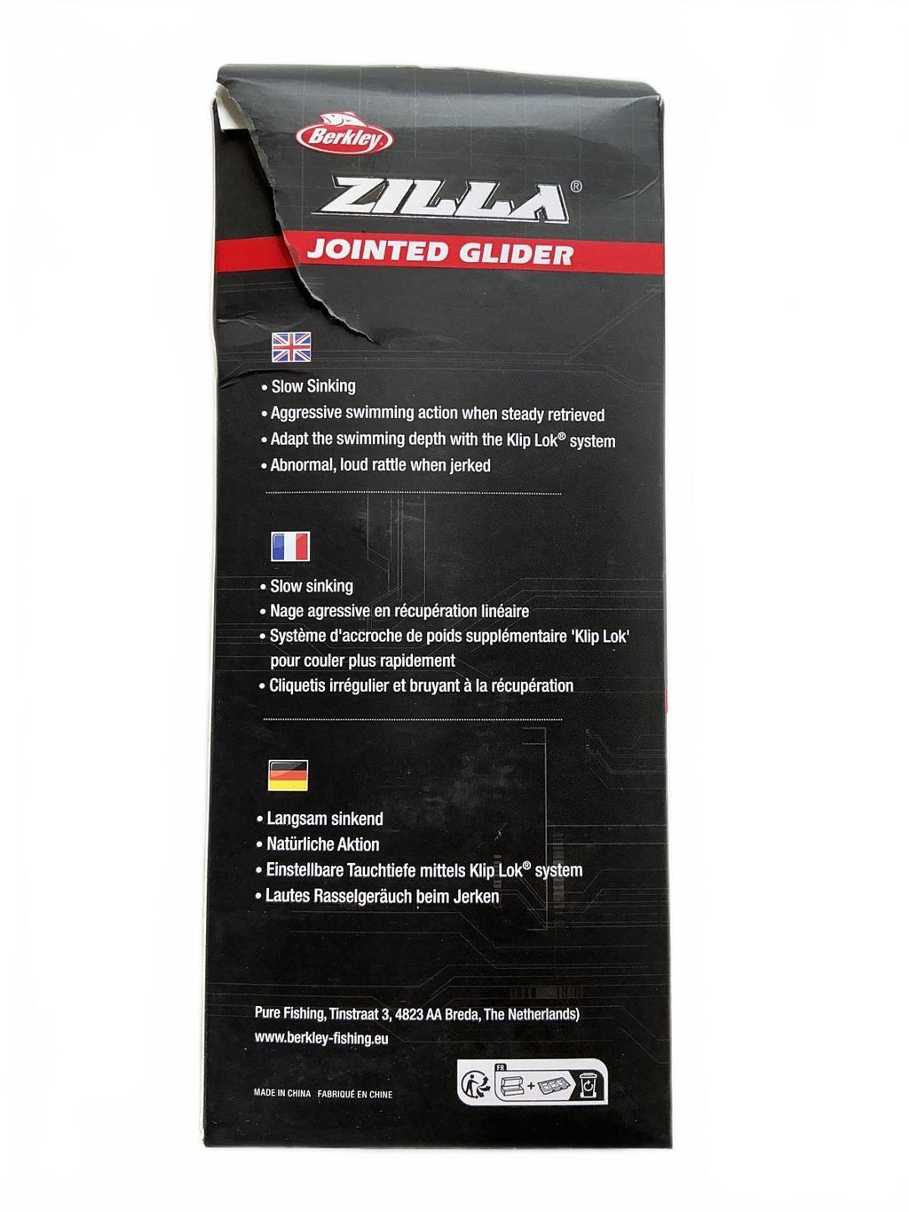 Berkley Zilla Jointed Glider 18cm 80g Perch Slow Sinking Fishing Lure