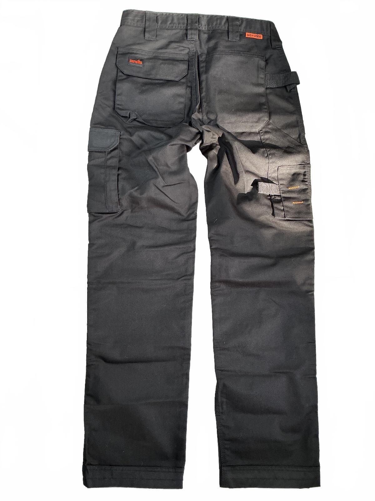 Scruffs Abratect Worker Trousers Men 28R Black Durable Workwear
