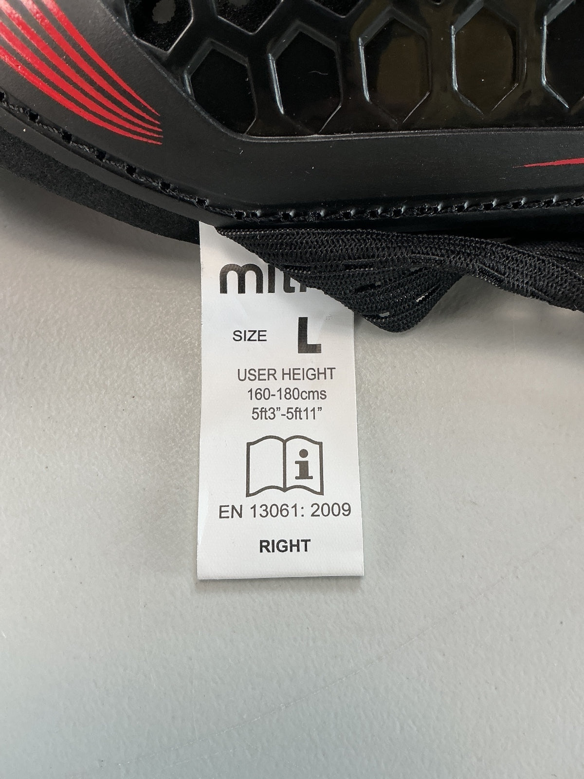 Mitre Aircell Carbon Shin Guards Large Black Red Protective Sports Gear